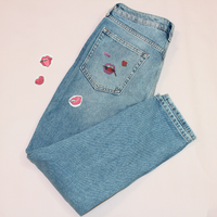 Tattoo Textile Doodles bouches roses