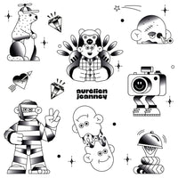 Planche de Tatouages Textile Aurélien Jeanney