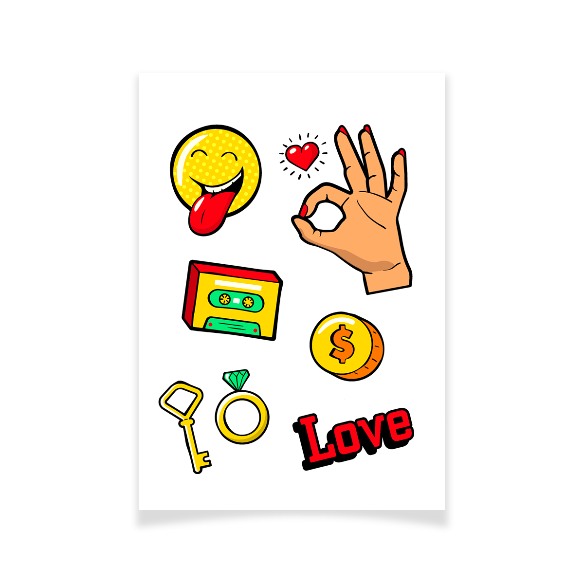 Tattoo Textile Doodles smiley