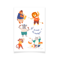 Tattoo Textile Animaux musique 1