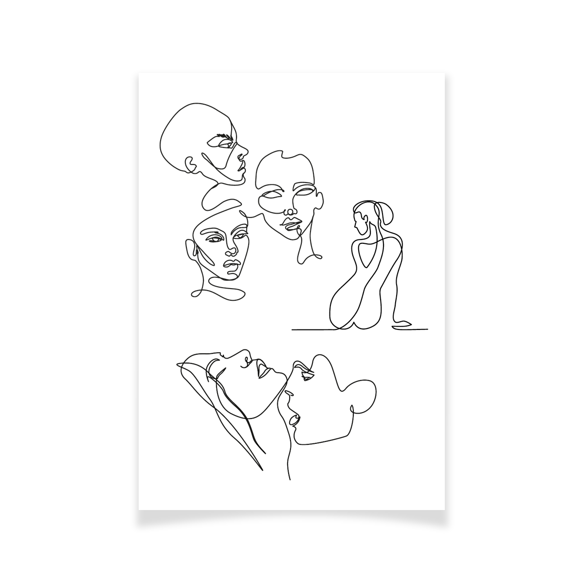 Tattoo Textile Line art visages