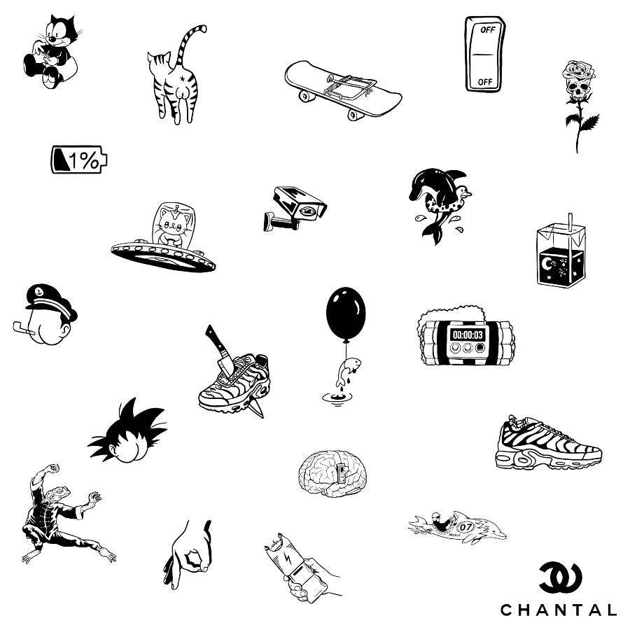 Planche de Tatouages Textile Grunge