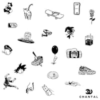 Planche de Tatouages Textile Grunge