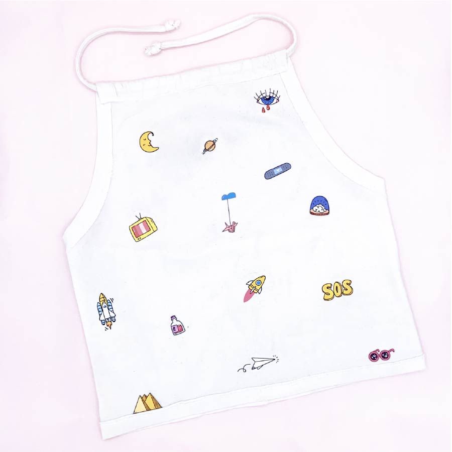 Tshirt avec Tatouages Textile Doodle