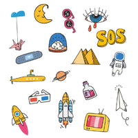 Planche de Tatouage Textile Doodle