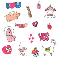 Planche de Tatouage Textile Doodle rose