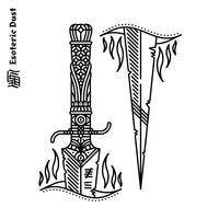 Tatouage Textile Couteau russe