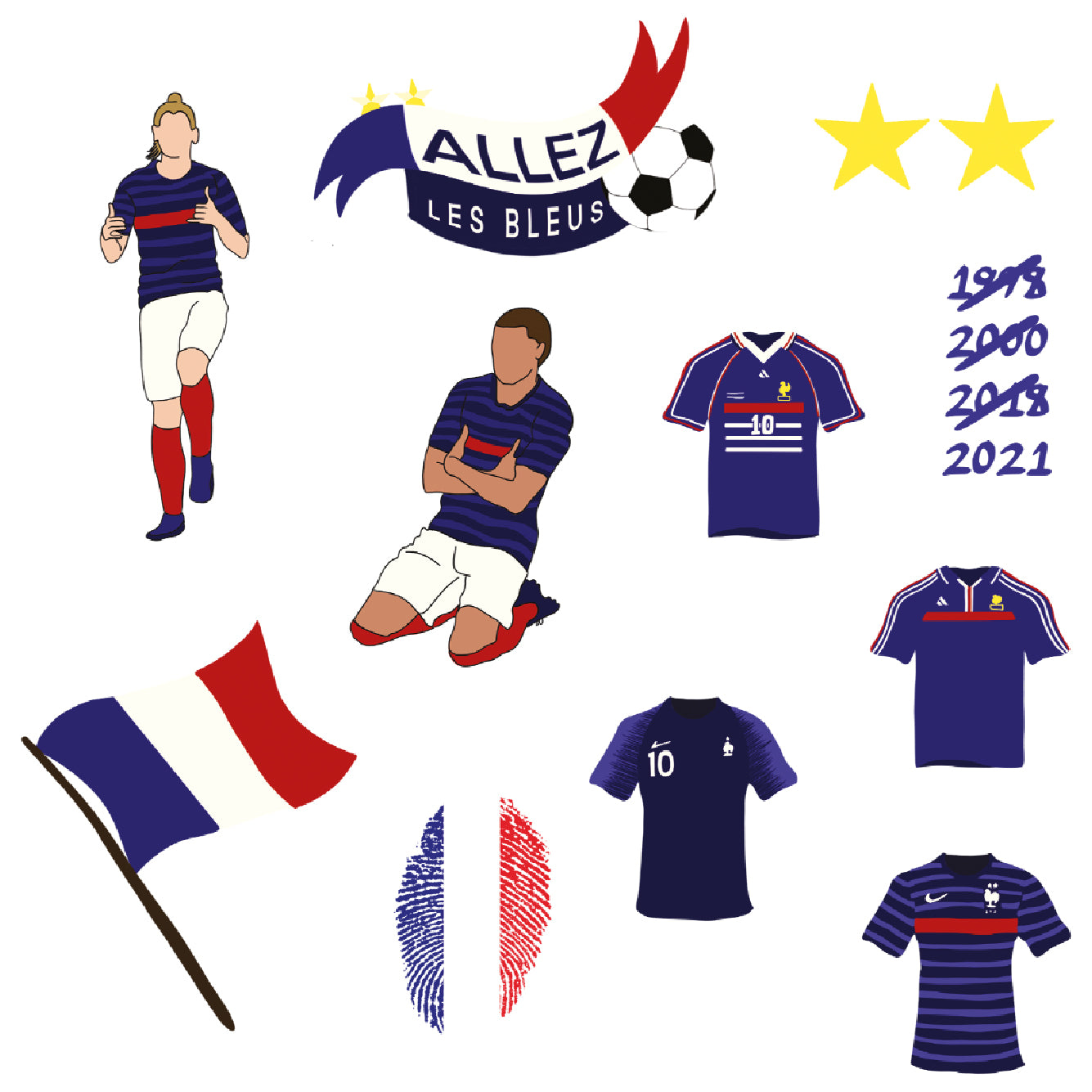 Planche de Tatouages Textile Euro 2021