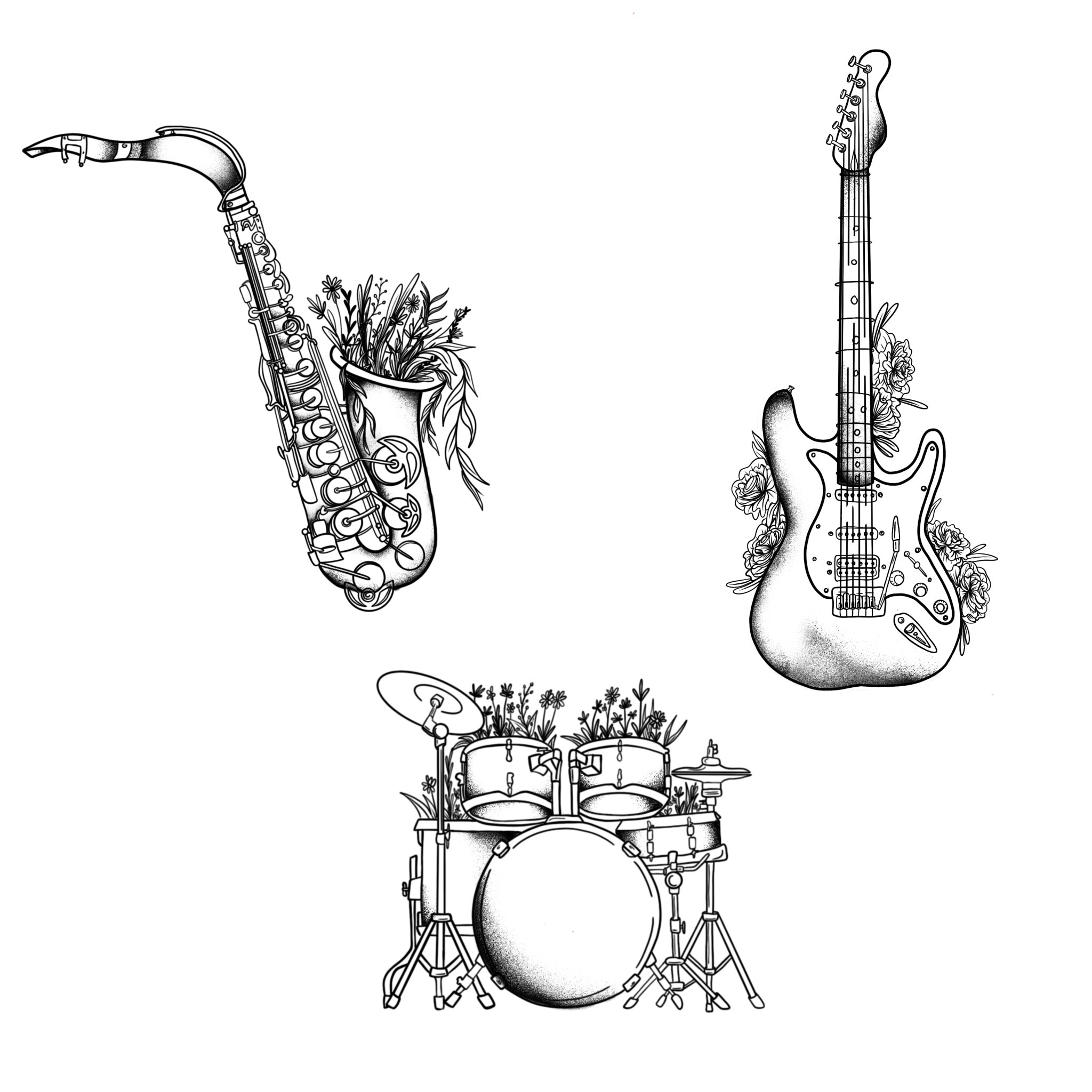 Planche de Tatouages Textile Fête de la musique