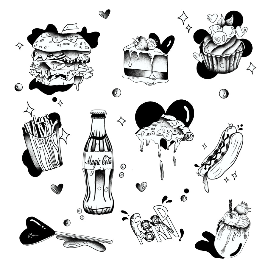 Planche Tatouages Textile Food Porn