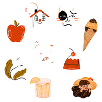 Planche de Tatouages Textile Motifs d'été