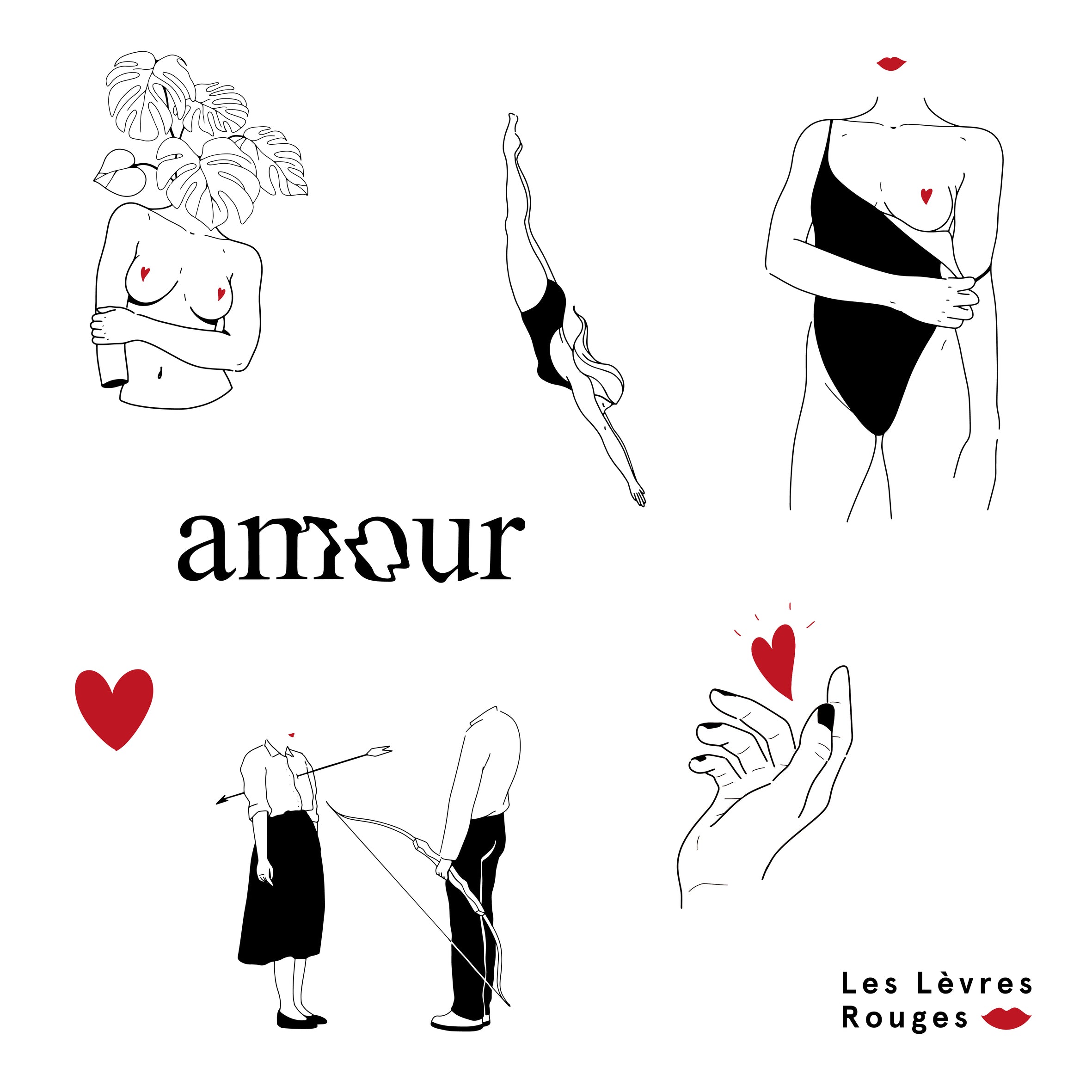 Planche de Tatouages Textile Les lèvres rouges