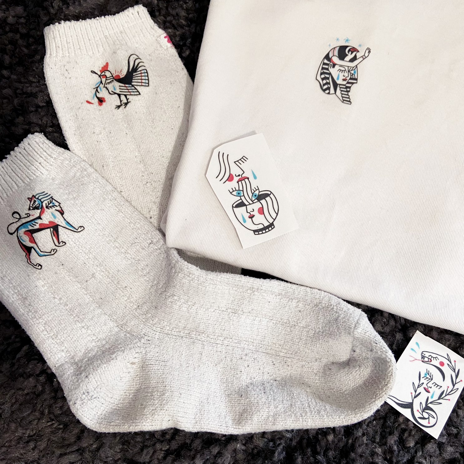 Planche de Tatouages Textile Les niaiseries #2