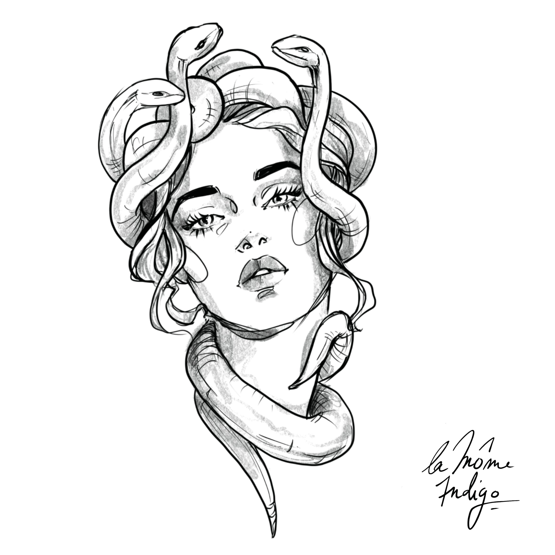 Tatouage Textile Médusa #1