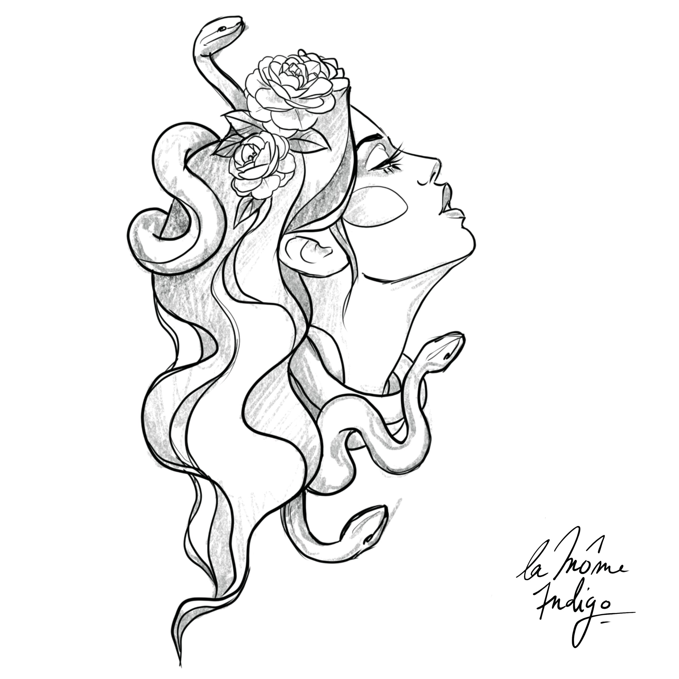 Tatouage Textile Médusa #2