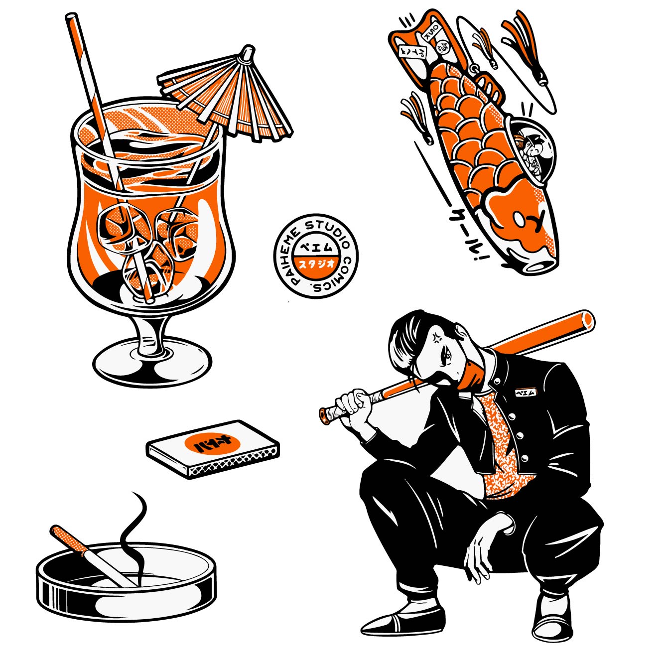 Planche de tatouages textile Paiheme