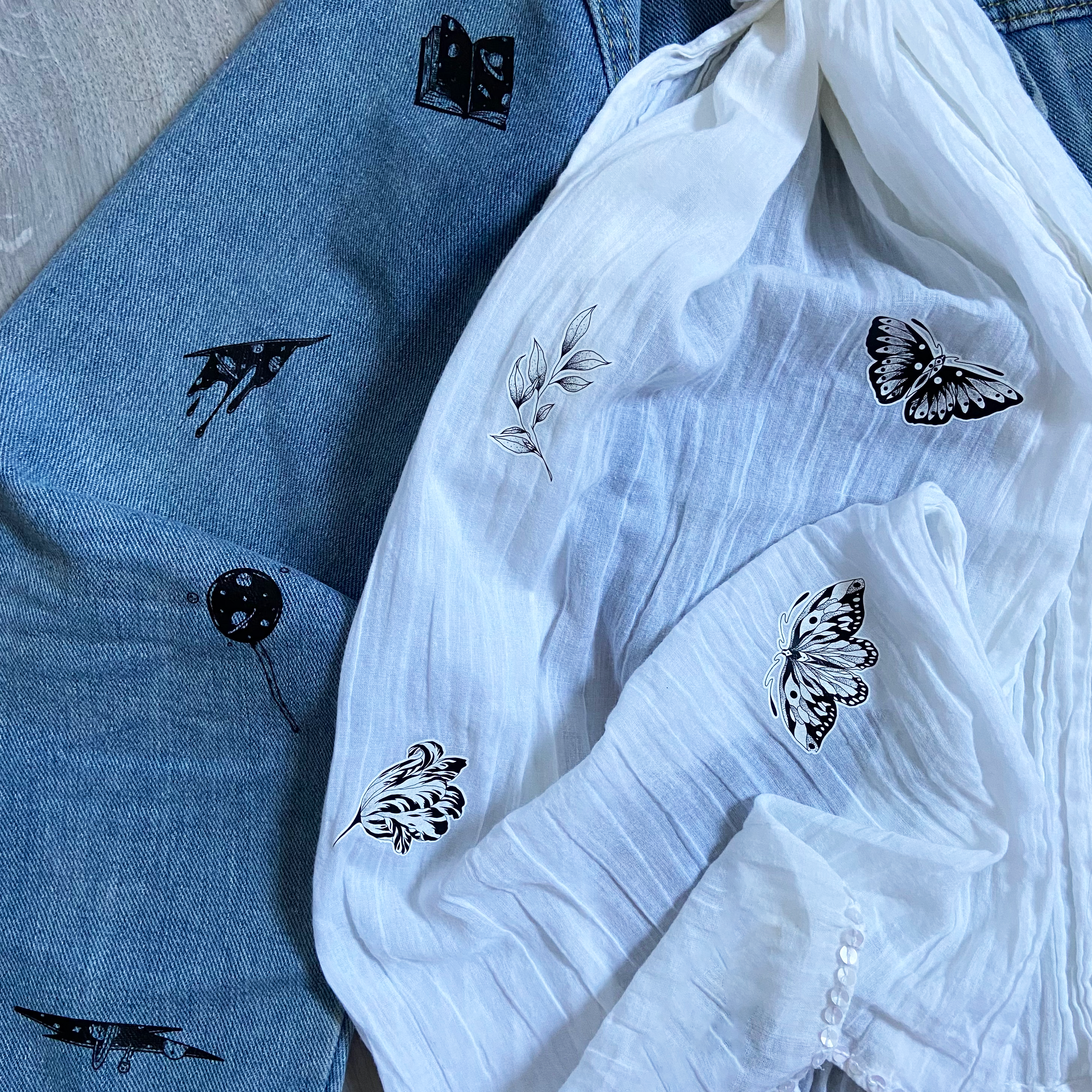 Planche de Tatouages Textile Space