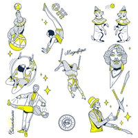 Planche de Tatouages Textile Cirque