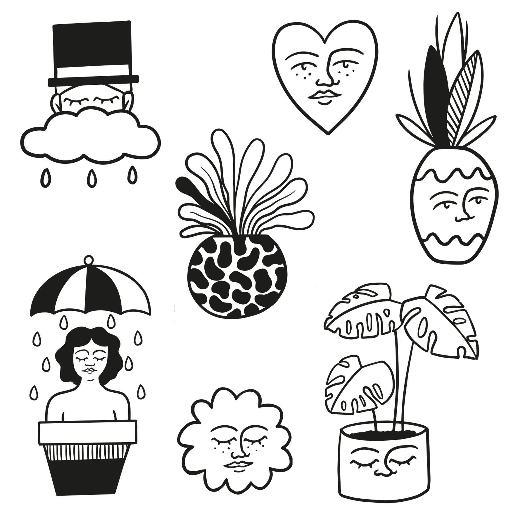 Planche de Tatouages Textile Sojary