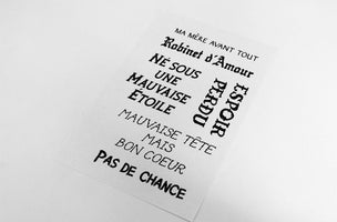 Planche de tatouages textile Gang de Paris