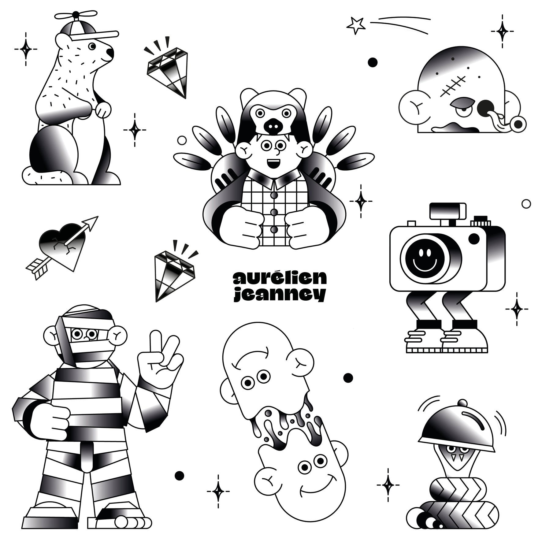 Planche de Tatouages Textile Aurélien Jeanney