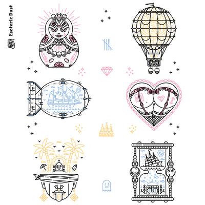 Planche de Tatouages Textile Russie #2