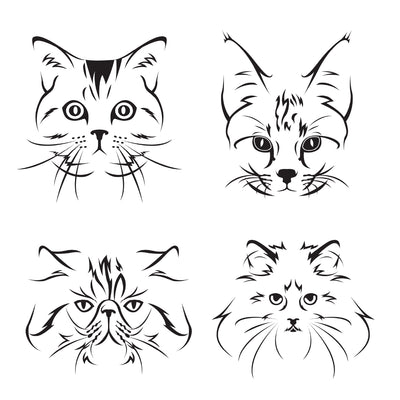 Planche de Tatouages Textile Chats
