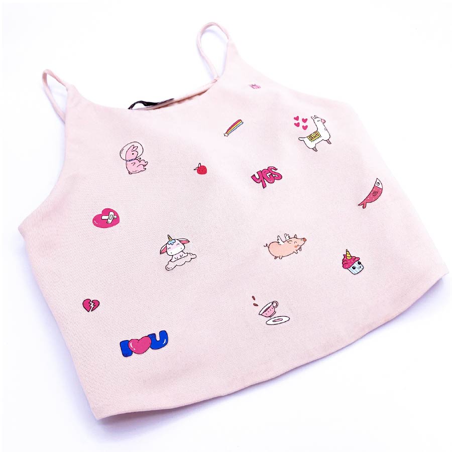 Haut avec Tatouages Textile Doodle 