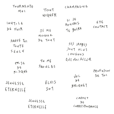 Planche de Tatouages Textile Words #1