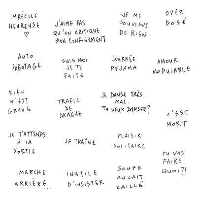 Planche de Tatouages Textile Words #2
